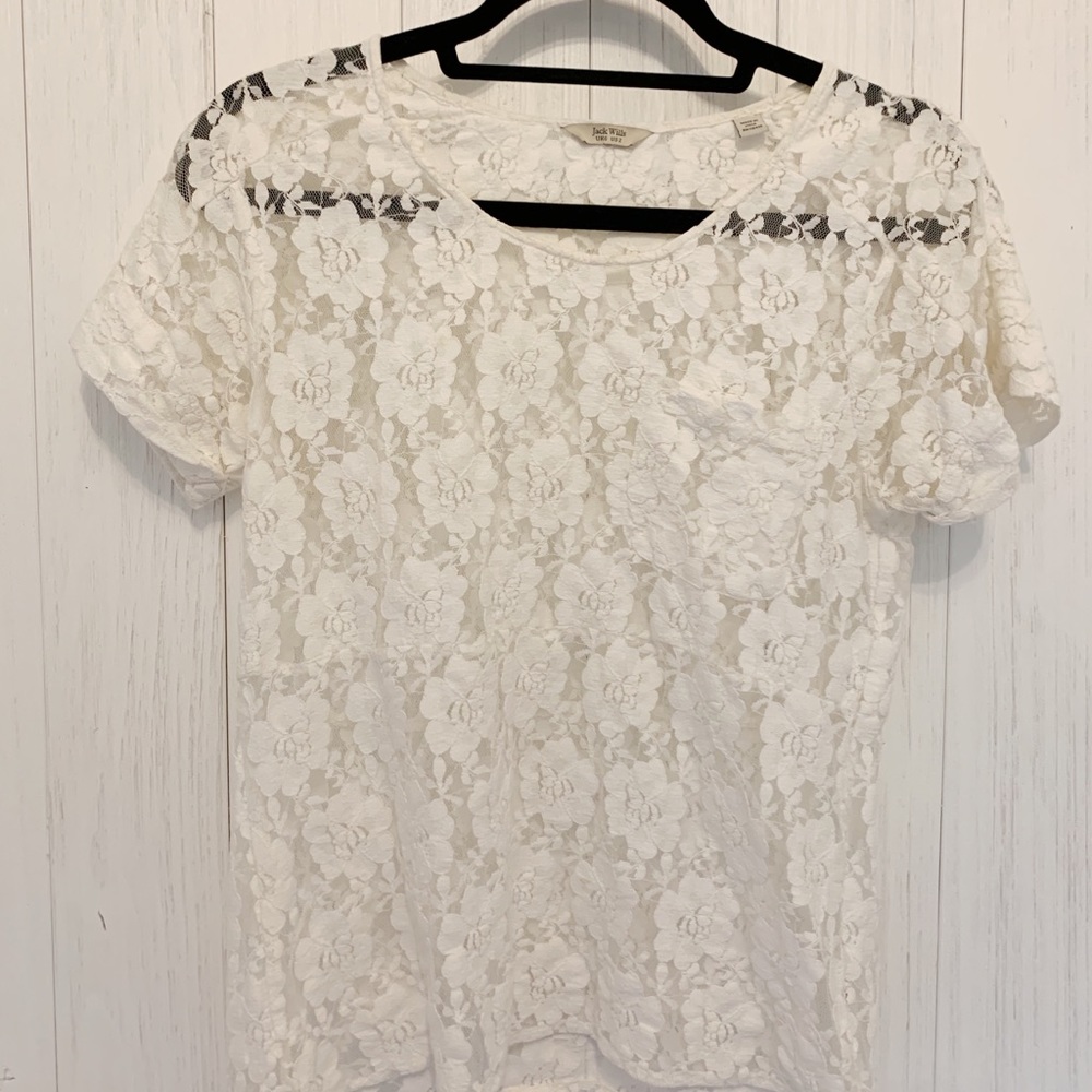 Jack wills white lace top